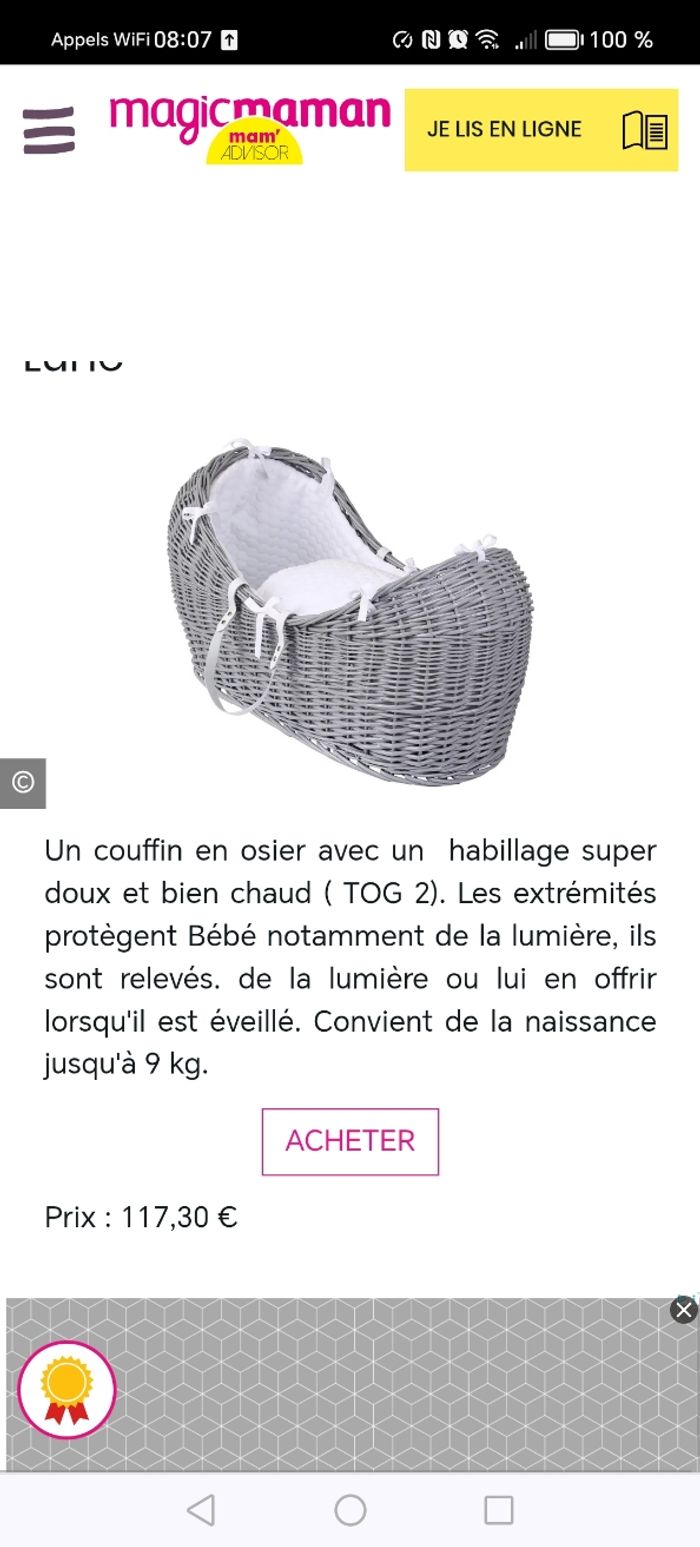 Couffin en osier - photo numéro 2