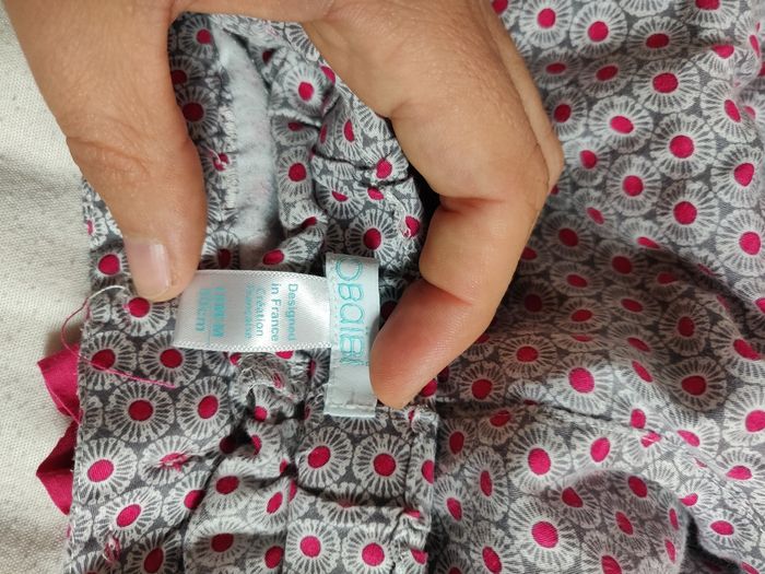 Pantalon sarouel fluide Obaïbi gris et fushia taille 18m/80cm - photo numéro 4