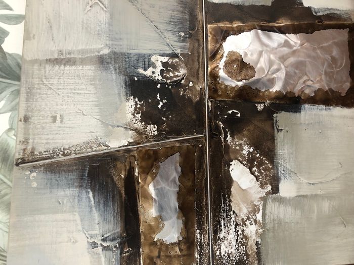 Toile carrée dans les tons taupe et marron - photo numéro 3