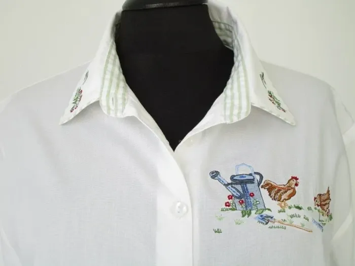 Chemise vintage poules 42/44 TBE - photo numéro 3