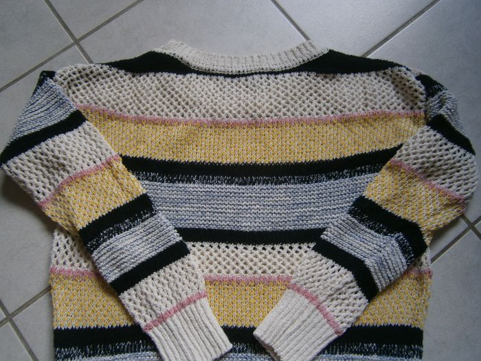 Pull ML à trous rayé multicolores PROMOD Taille L - photo numéro 7