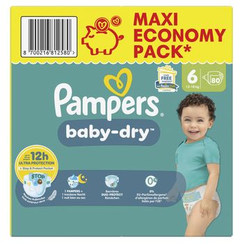6 cartons Pampers  Baby-Dry Taille 6 (13-18kg )