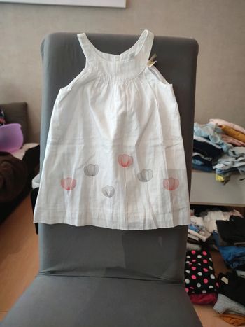 Robe blanche coquelicots obaïbi Okaïdi 12 mois