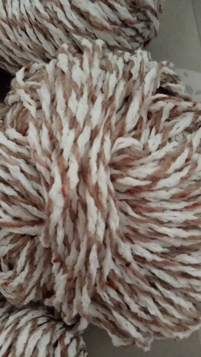 Lot de 5 Pelotes Fantaisie chinées Marron Clair et Blanc - Lot Neuf - photo numéro 3