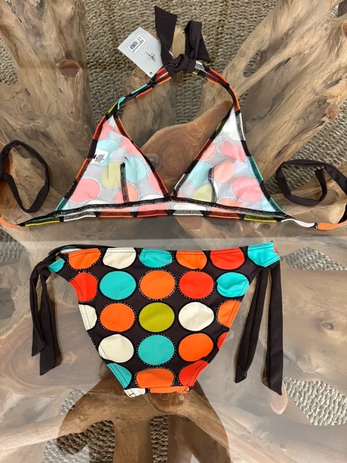 Maillot de bain 2 pièces Livia 38 multicolore ronds - photo numéro 2