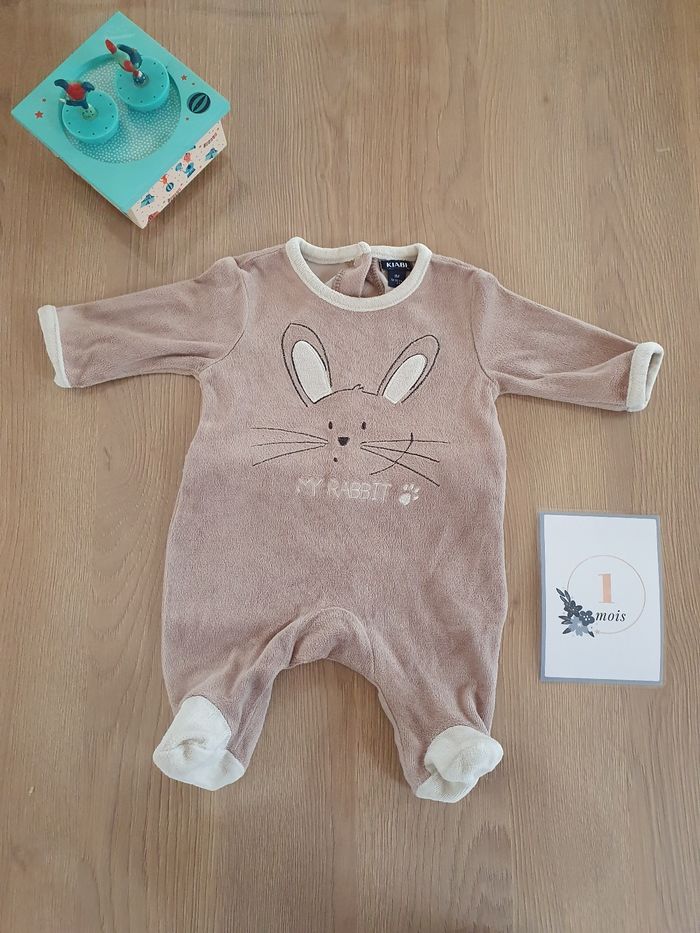 Pyjama 1 mois lapin marron Kiabi - photo numéro 4