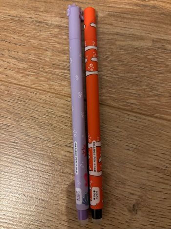 Lot de 2 stylos effaçables sous la mer ( hippocampe / poisson ) sans marque - photo numéro 2