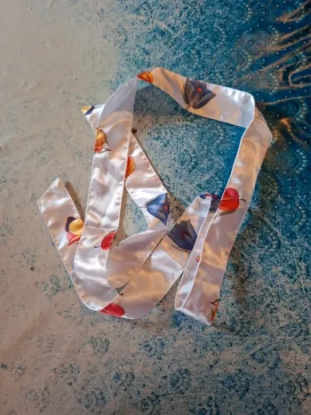 Ceinture satiné fleurs