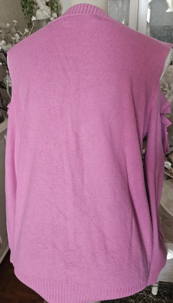Pull rose lilas épaules dénudées Vero Moda Taille L - photo numéro 4