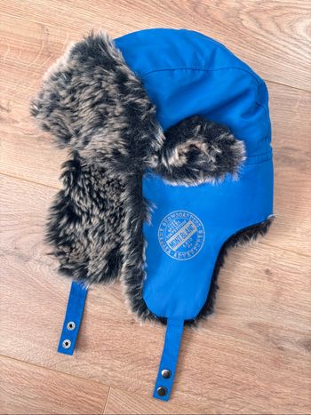 Bonnet chapka garçon bleu fourré 3/5 ans