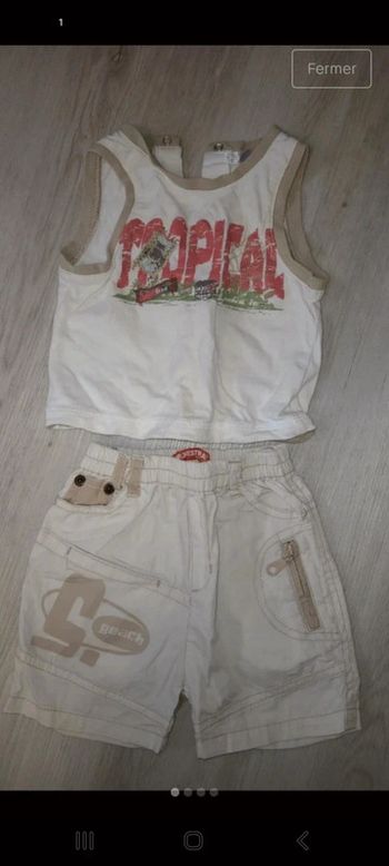 Ensemble short + débardeur garçon 6 mois