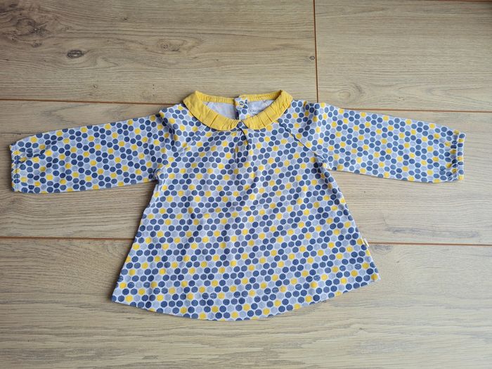 Tshirt ML Obaibi 12 mois Jaune Bleu