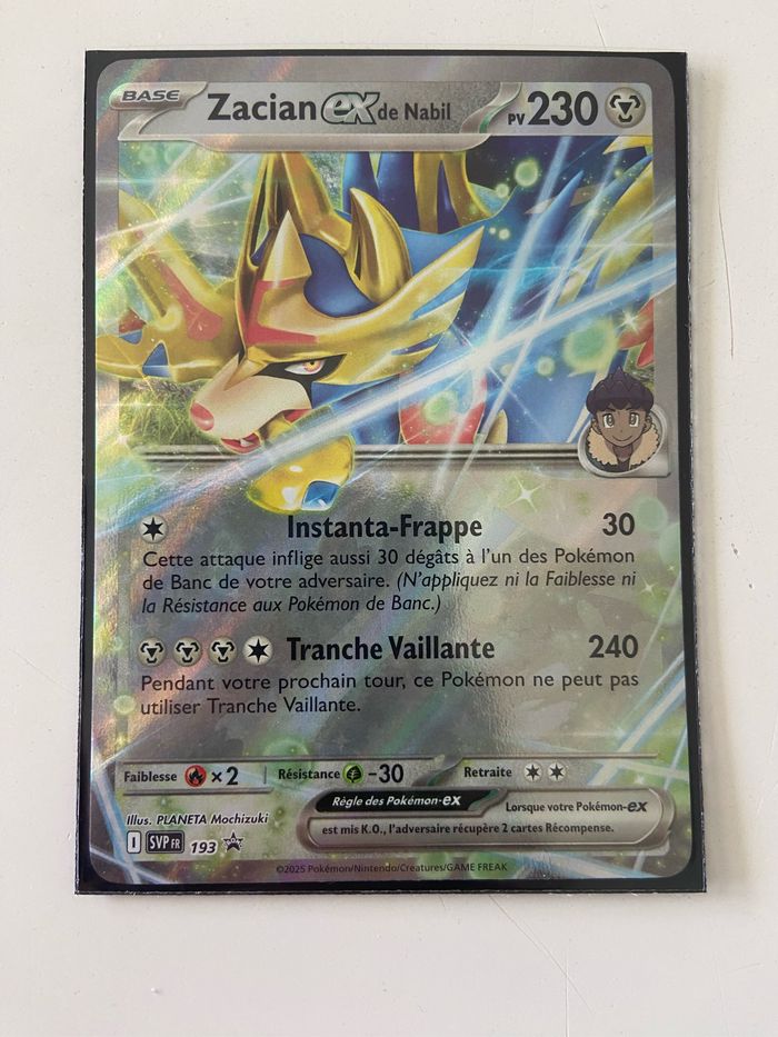 Carte promo Zacian ex de Nabil 193 EV9.