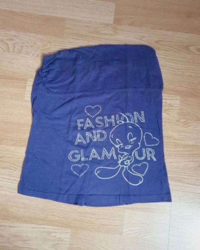 Dos nu "Titi 20 age" violet argenté et strass