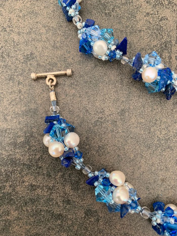 Ensemble collier (264)et bracelet en bleu lapis-lazuli - photo numéro 2