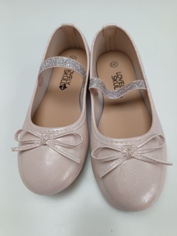 Ballerines filles rose poudrées brillante