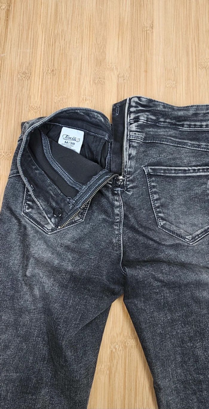 Jeans noir stretch Toxik 3 effet décoloré T:38 - photo numéro 6
