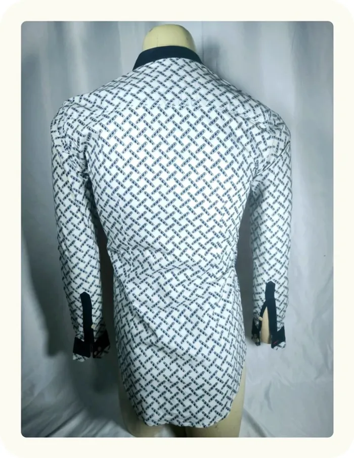 Chemise manches longues col mao homme wax tissu africain luxe Jean Nobayo Taille M 38 - photo numéro 4