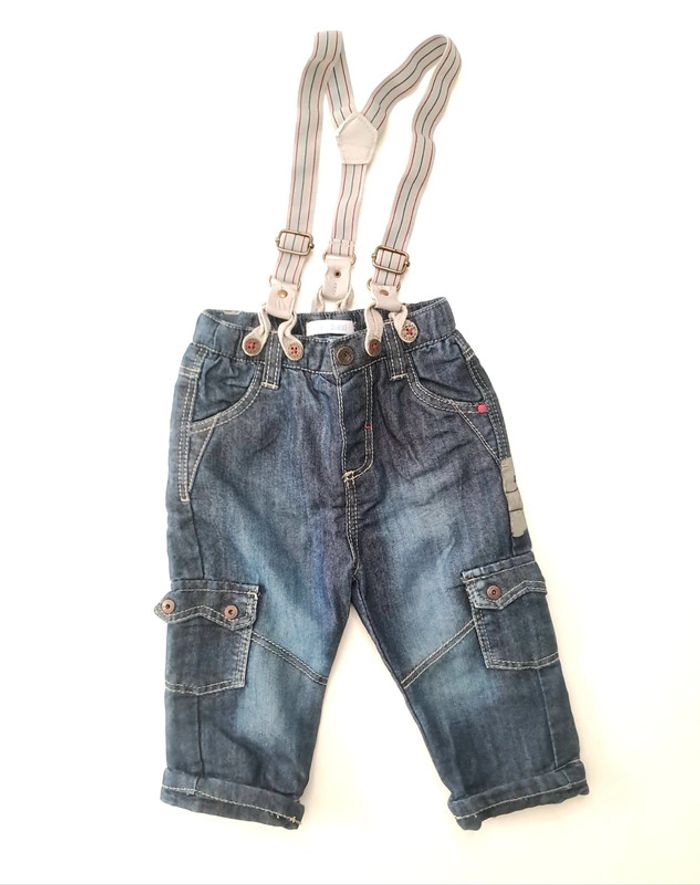 Jean à bretelles 12 mois