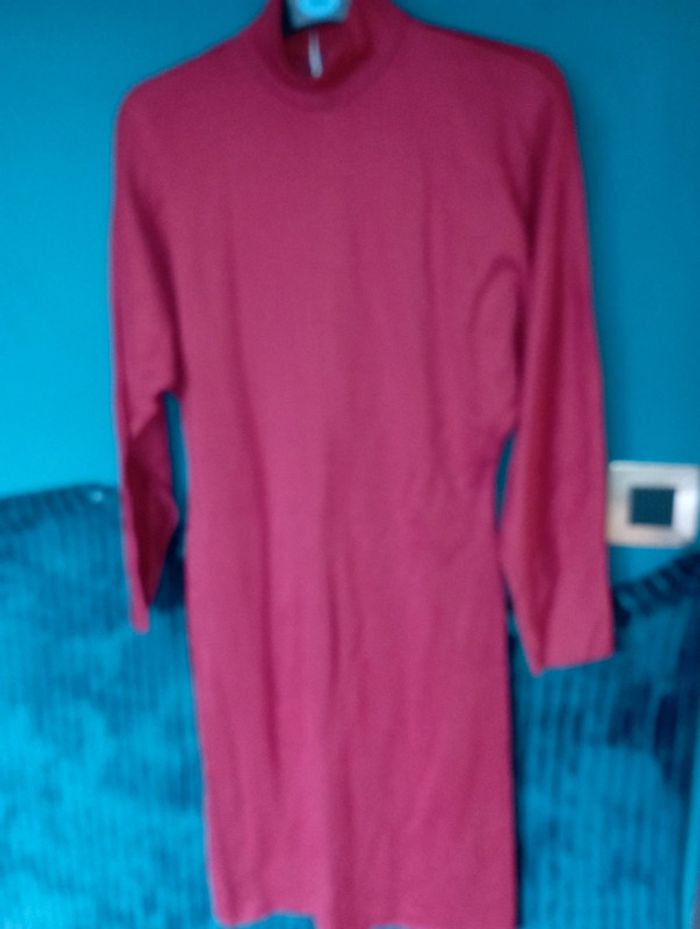 Robe d'hiver maille jersey rouge