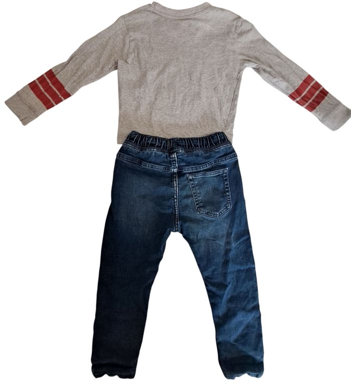 Ensemble t-shirt ML/jean garçon 4 ans ABE - photo numéro 2