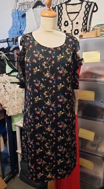 Robe noire avec papillons 🦋 40 Tissaia #lora11femme40