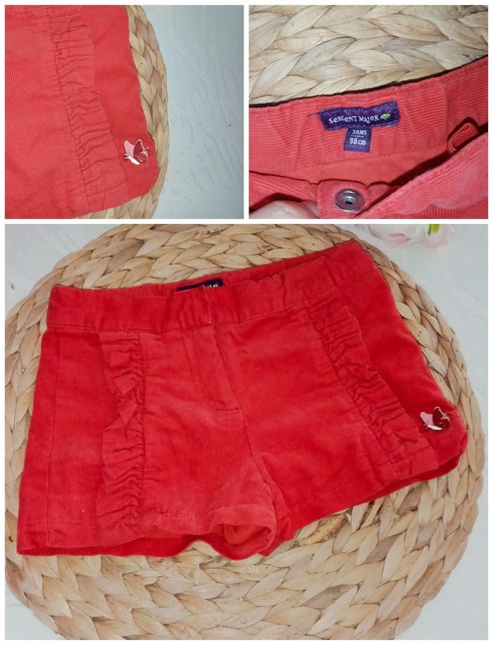 3 ans sergent major short velours rouge mi-saison /Excellent état - photo numéro 6