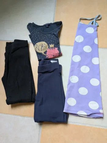 Lot vêtements fille legging haut 6 ans