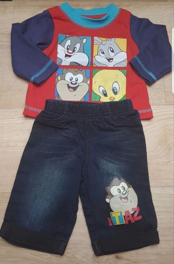 Ensemble t-shirt manches longues et jeans Baby Looney Tunes