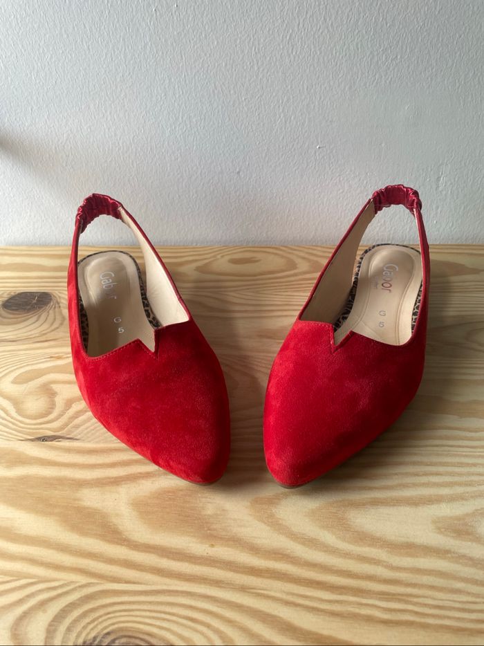 Ballerines gabor slingback cuir rouge - photo numéro 4