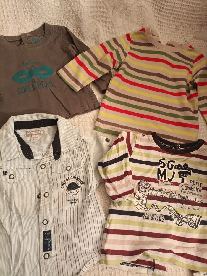 Lot tee-shirt taille 6 mois - photo numéro 2