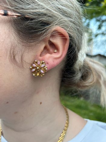 Boucles d’oreilles fleurs rose
