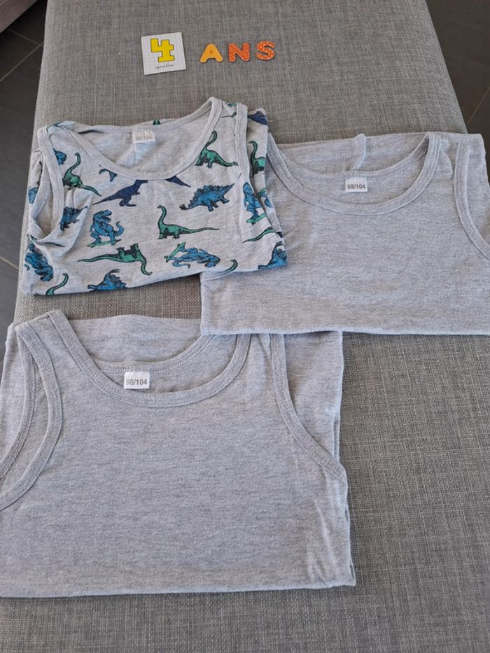 lot de 3 maillots de corps 3/4 ans