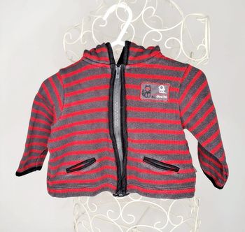 Gilet à capuche rayé 6 mois