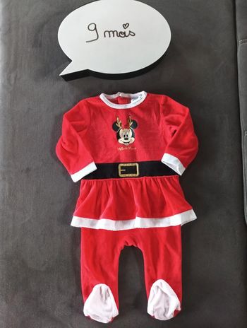 Pyjama robe Noël Fille 9 mois Minnie mouse renne mère noël Disney Baby