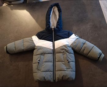 Manteau épais hiver tricolore 12-18 mois