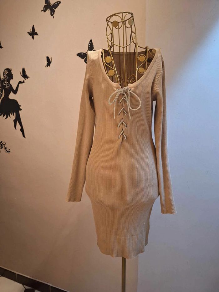 Pull tunique & laçage en strass