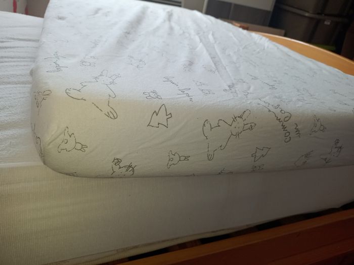 drap housse bébé 60x120cm
  blanc  lapin - photo numéro 2