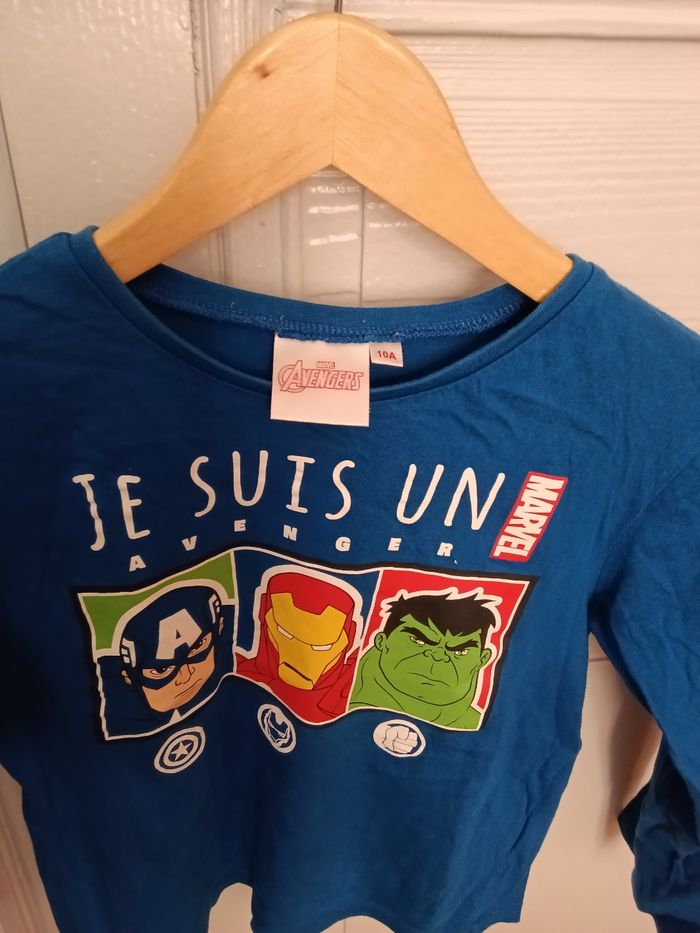 Tee-shirt marvel bleu et multicolore - photo numéro 2