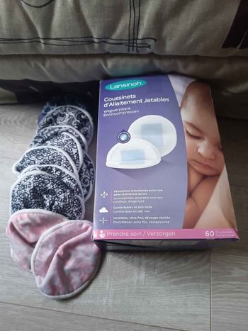 🔥 Lot coussinets confort pour jeunes parents – Lansinoh jetables + lavables