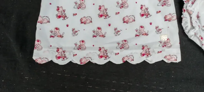 Ensemble fille robe et culotte chatons lapins 50 cm - photo numéro 4