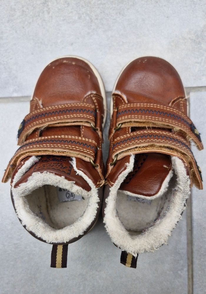 Chaussures montantes / boots garçon marron fourrées - photo numéro 3