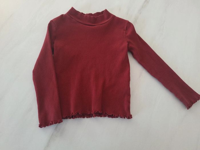 pull côtelé bordeaux - KIABI - 4 ans