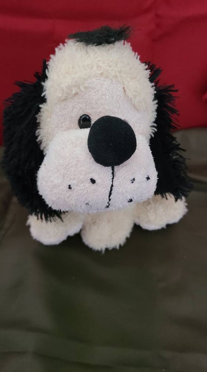 peluche chien blanc noir bandana Ecossais althans - photo numéro 5