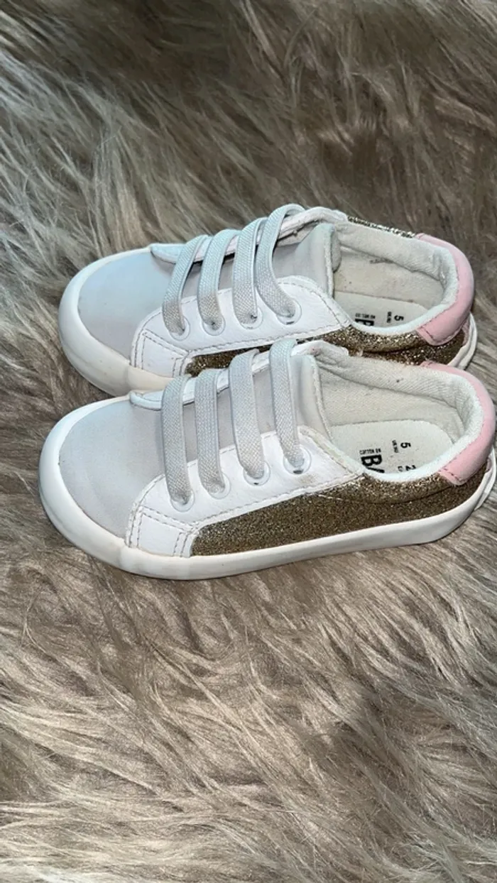 Basket Cotton on t22 doré , blanche et rose - photo numéro 2