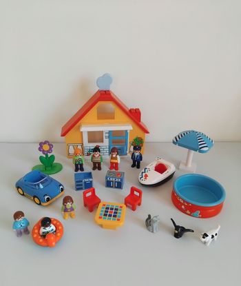 PLAYMOBIL 123 Maison de Vacances Voiture et Bateau 9527 Complet 🏡