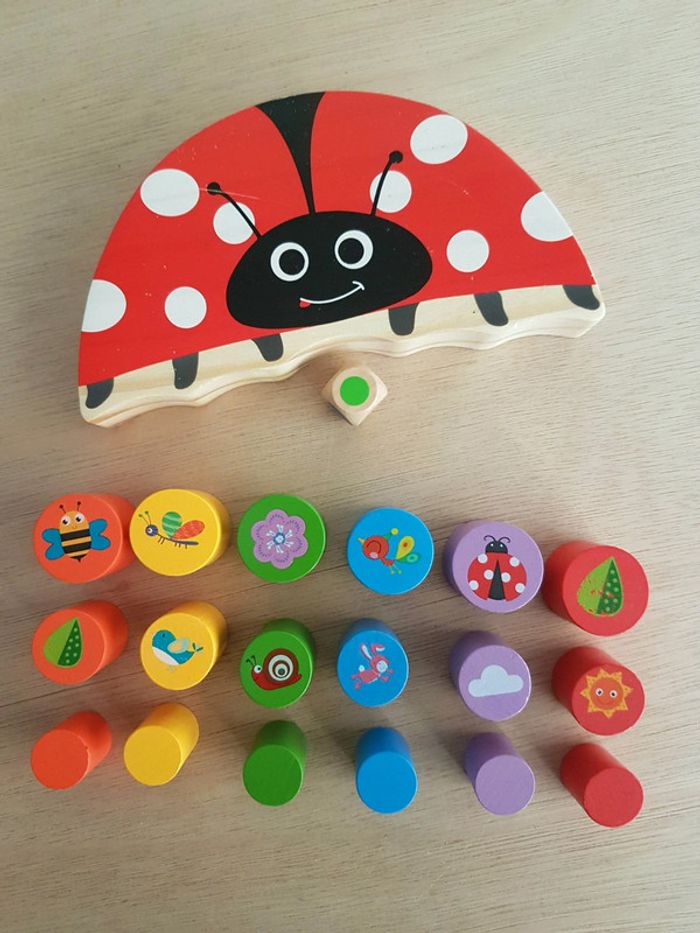 Jeu à bascule en bois coccinelle équilibriste - photo numéro 2