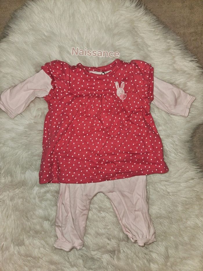 Ensemble fille naissance – petit lapin & douceur
