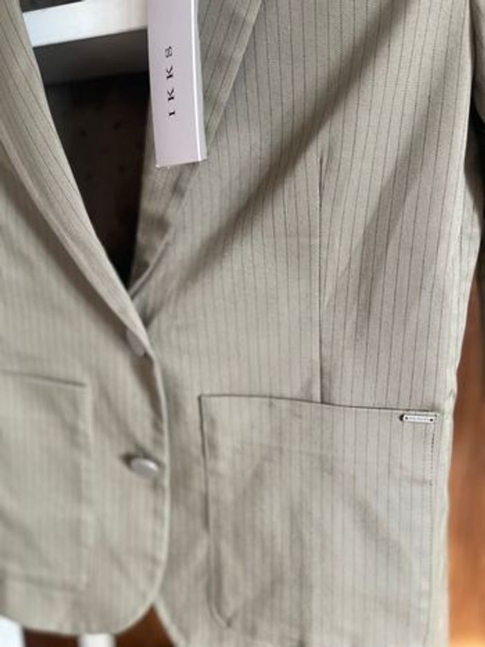 🌞Veste de costume rayé kaki clair Cotton 🌞 - photo numéro 4