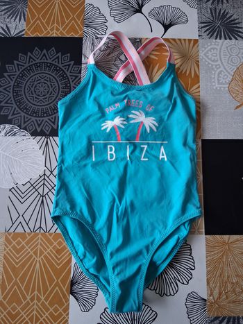 Maillot de bain fille bleu turquoise 6 ans